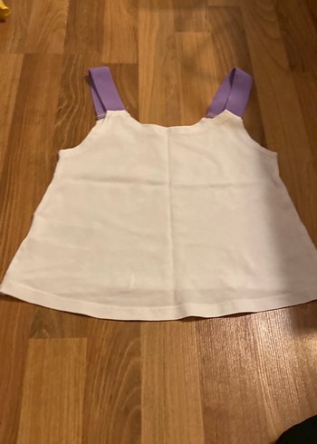 Kız Çocuk Mor Askılı Baskılı Yelek - Görsel 3