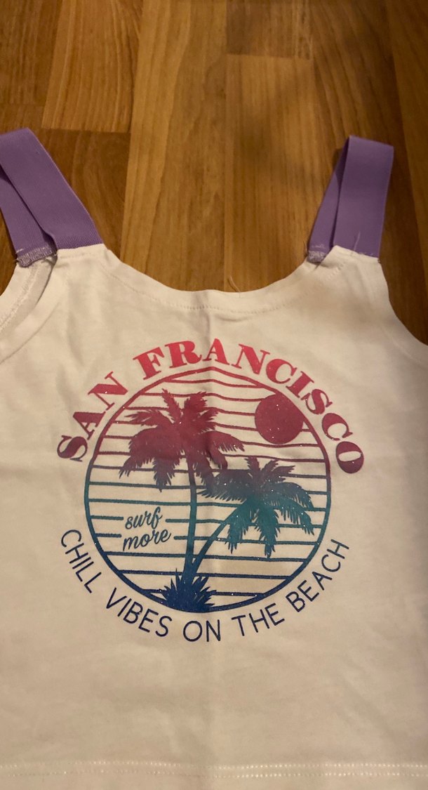 Kız Çocuk Mor Askılı Baskılı Yelek - Görsel 2