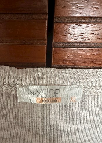 xl Beden Bej V Yaka Kadın
