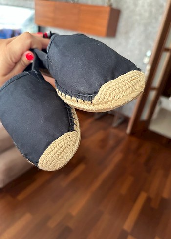 Siyah Kadın Espadril Düz Tabanlı Velcro - Görsel 2