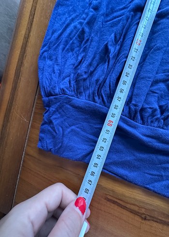 l Beden mavi Renk Bershka L beden straplez boncuk işlemeli badi
