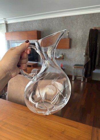 Beden Parlak Beyaz Cam Sürahi