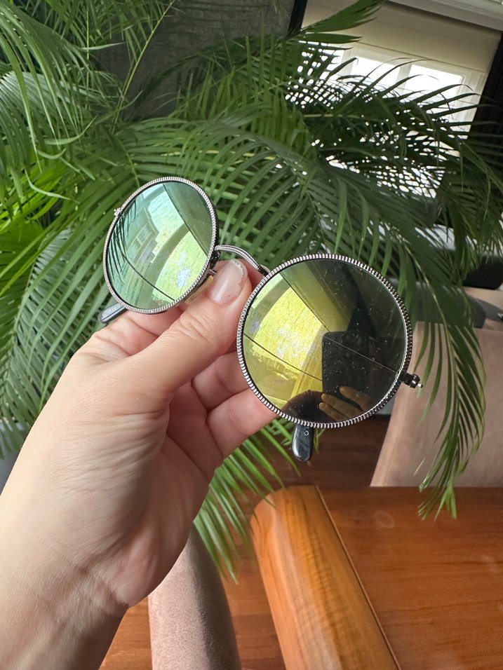 Vintage Yuvarlak Yeşil Gözlük - Görsel 2