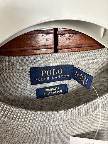 xs Beden Ralph lauren kazak. Xs beden. Gri renk Ralf lauren karton poşeti