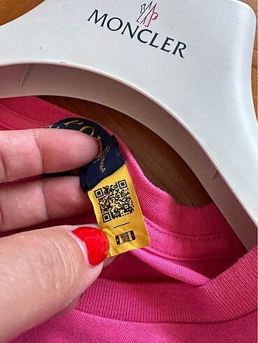 m Beden pembe Renk Polo ralph lauren m beden tişört ense etiketinde karekod mevcutt
