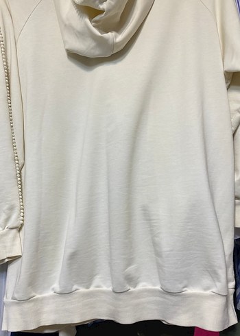 İnci  Detaylı Beyaz Kadın Sweatshirt - Görsel 5