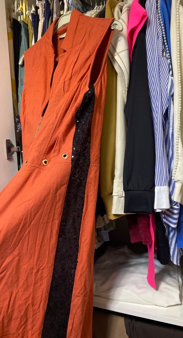 Kırmızı Bohem Vintage Uzun Elbise - Görsel 3