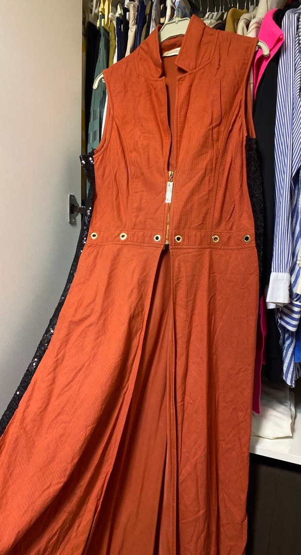 Kırmızı Bohem Vintage Uzun Elbise - Görsel 2