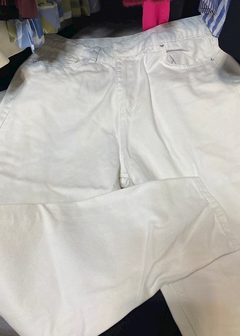 Beyaz  Kadın kot Pantolon - Görsel 2