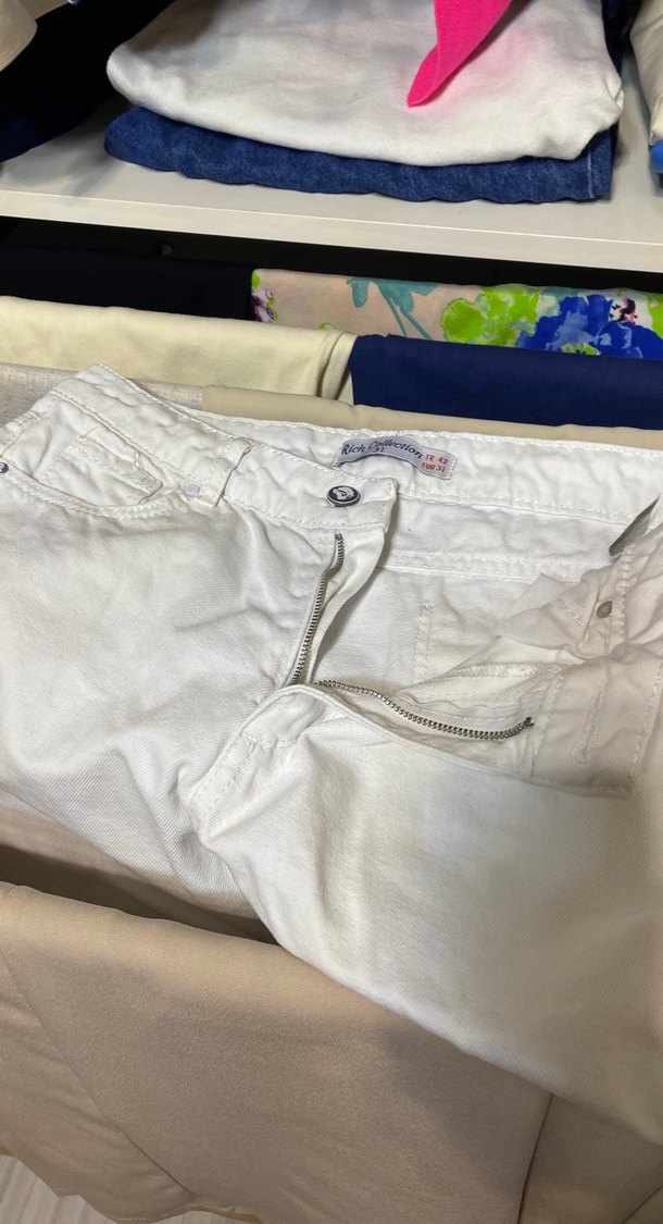 Beyaz  Kadın kot Pantolon - Görsel 3