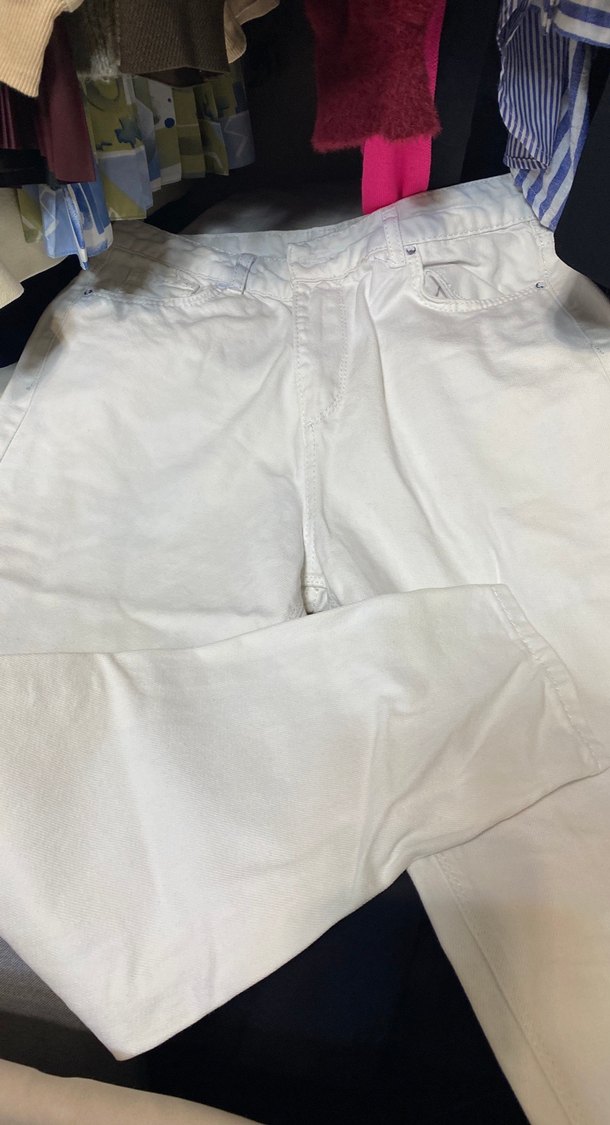 Beyaz  Kadın kot Pantolon - Görsel 2