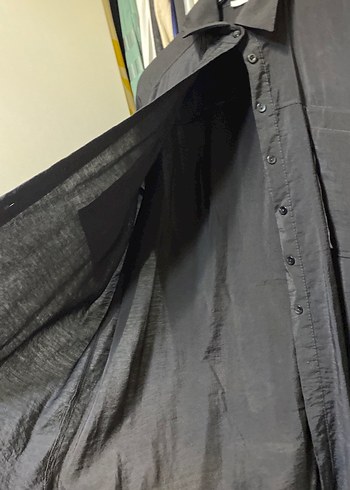 Düğmeli Siyah Uzun Kollu Kadın Gömlek - Görsel 3