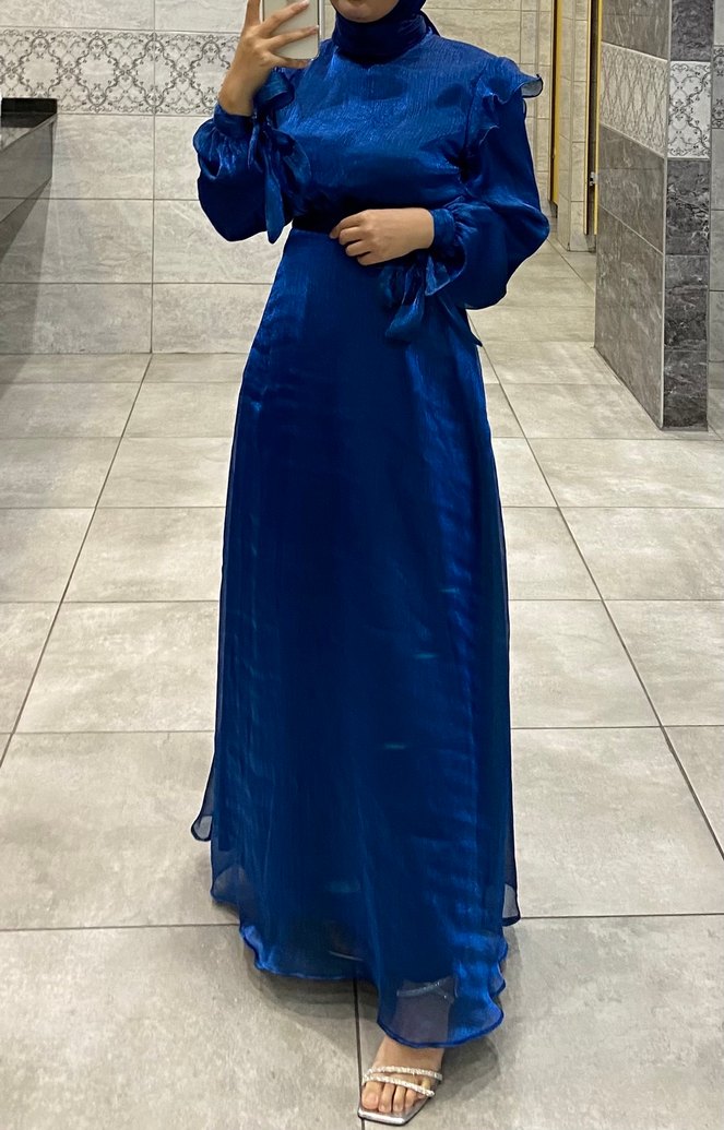 Mavi Abiye Elbise - Görsel 3