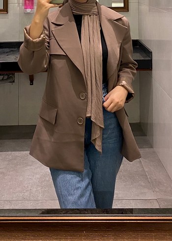 Vizon oversize Blazer Ceket - Görsel 2