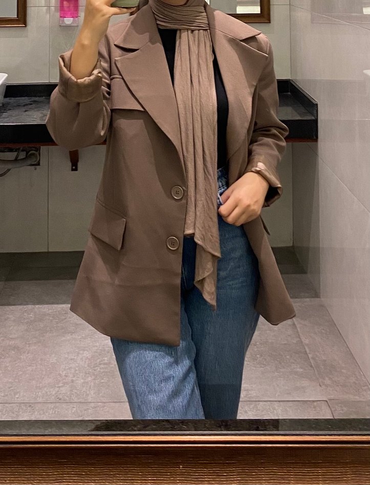 Vizon oversize Blazer Ceket - Görsel 2