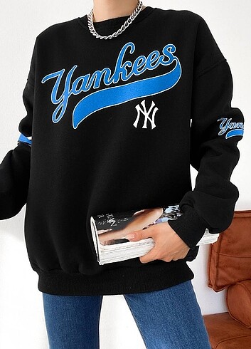 Yankees bisiklet yaka oversize kalıp