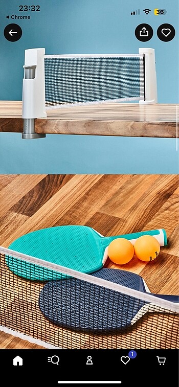Beden Renk Decathlon rollnet masa tenisi raket seti 2 top