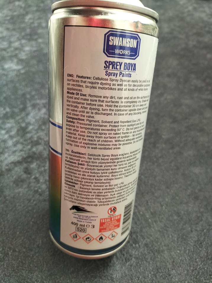 Swanson Works Antrasit Gri Sprey Boya 200 ml - Görsel 3