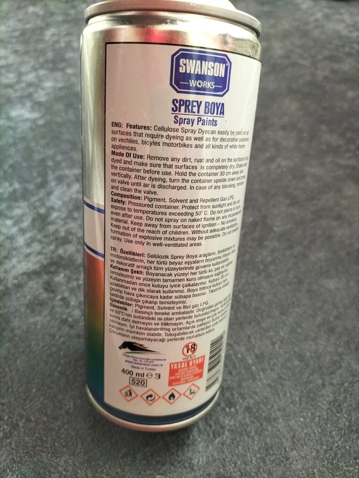 Swanson Works Antrasit Gri Sprey Boya 200 ml - Görsel 4