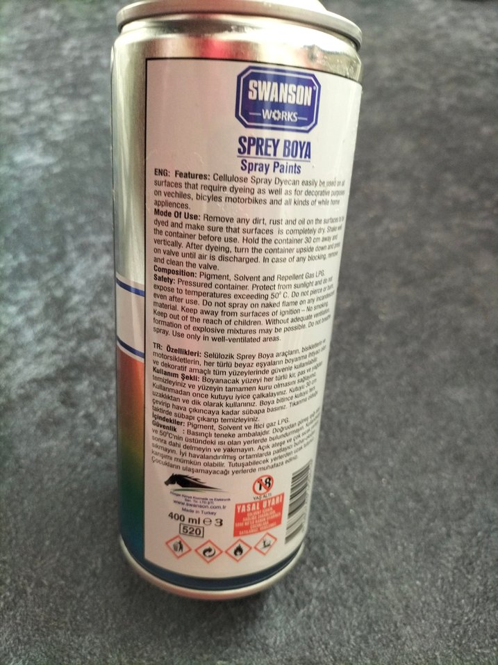 Swanson Works Antrasit Gri Sprey Boya 200 ml - Görsel 2