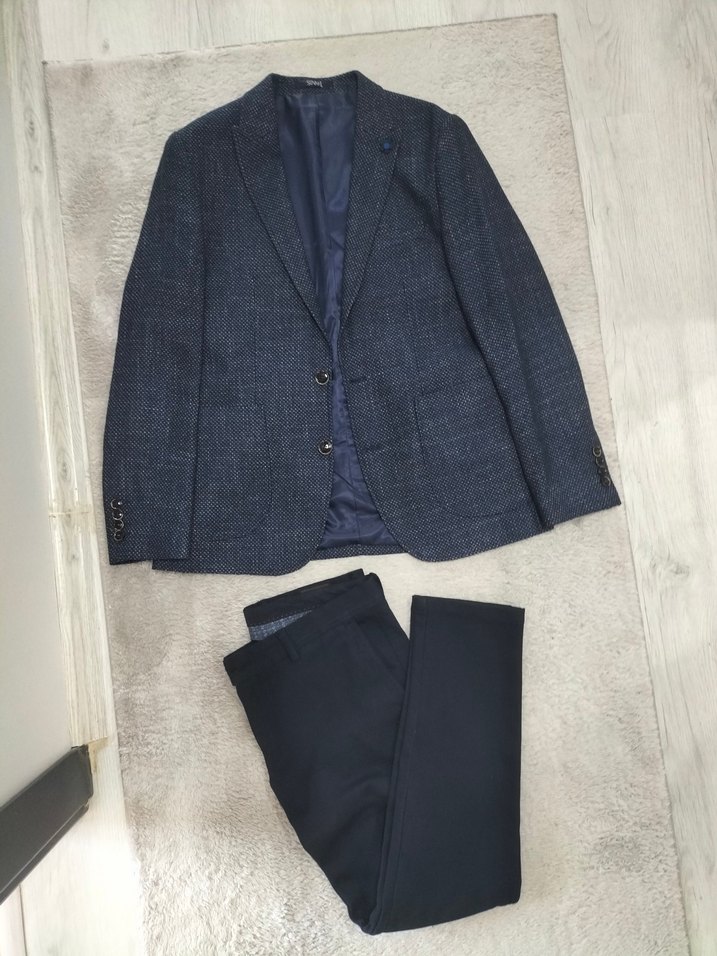 Süvari Marka Lacivert Düğmeli Erkek Takım Elbise - Görsel 2