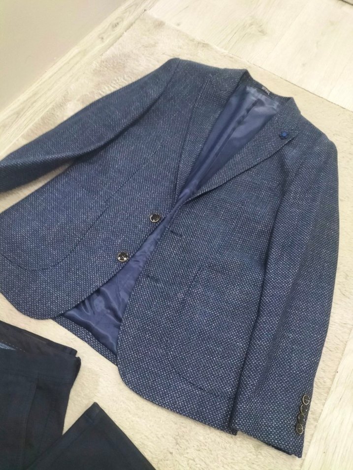 Süvari Marka Lacivert Düğmeli Erkek Takım Elbise - Görsel 5