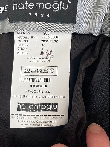 Diğer Hatemoglu erkek sıfır pantolon
