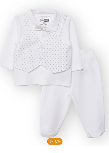 HelloBaby Beyaz Bebek Erkek Takımı