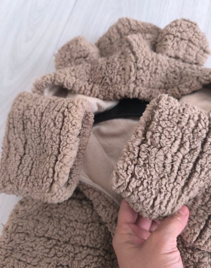 Kahverengi Kürklü Bebek Tulumu - Görsel 2