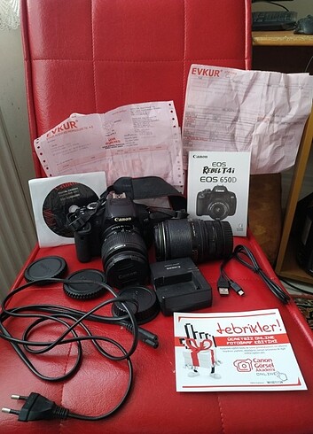 UYGUN TEKLİF GELİRSE ALICISINA HAYIRLI OLSUN Canon 650d Çift len