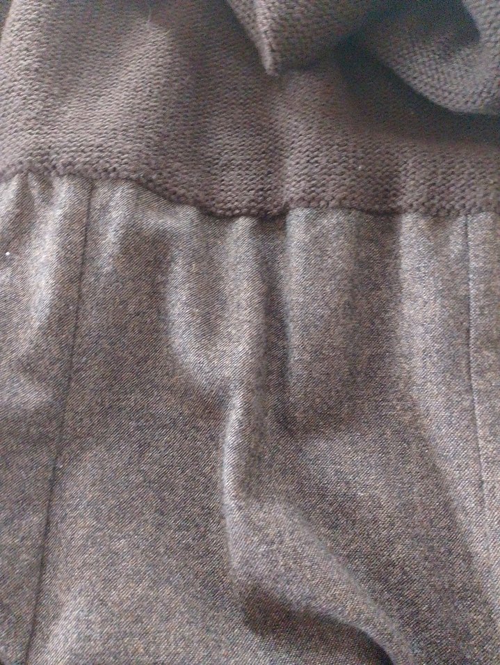 Yünlü kumaş ve örgü üst elbise - Görsel 5