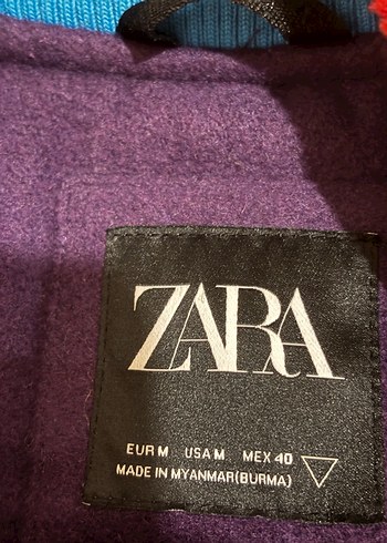 Zara Mor Baskılı Uzun Kollu kolej Ceket - Görsel 6