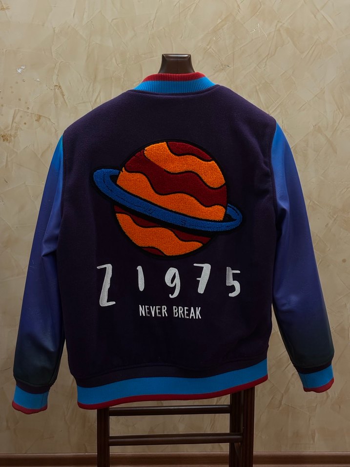 Zara Mor Baskılı Uzun Kollu kolej Ceket - Görsel 2