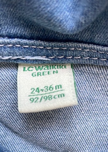 Mavi Nakışlı kız  Çocuk Denim Tulum - Görsel 3