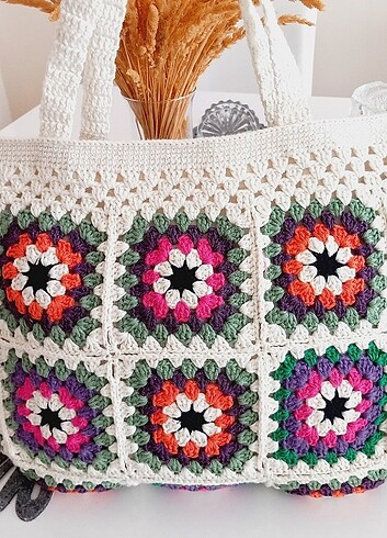 Diğer Koton iplikten motif tasarım çanta