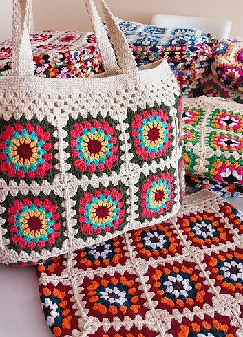 Koton iplikten motif tasarım çantalar renk cesidimiz çok tur 