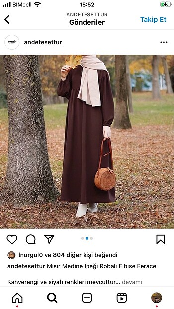 Acı kahve robalı elbise