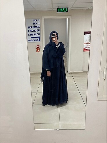 Lacivert tesettür özel gün elbisesi