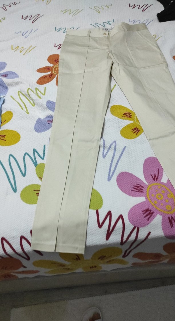 krem rengi dar kesim pantolon - Görsel 3