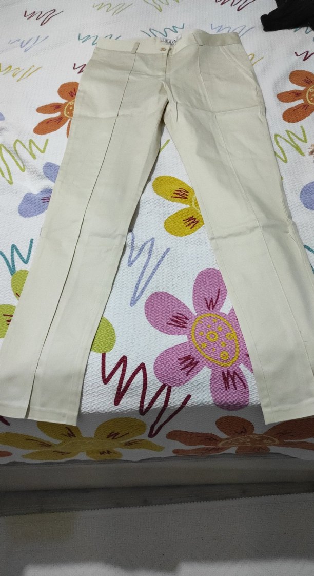 krem rengi dar kesim pantolon - Görsel 2