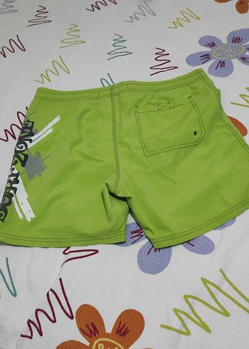 Yeşil Desenli Erkek Deniz şortu - Görsel 3