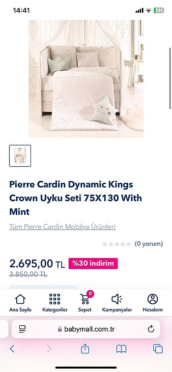 Pierre Cardin bebek yatak takımı