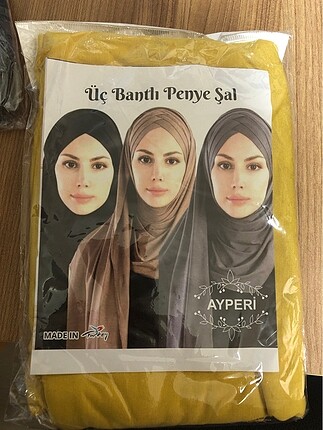 Kadın Üç Bantlı Penye Şal