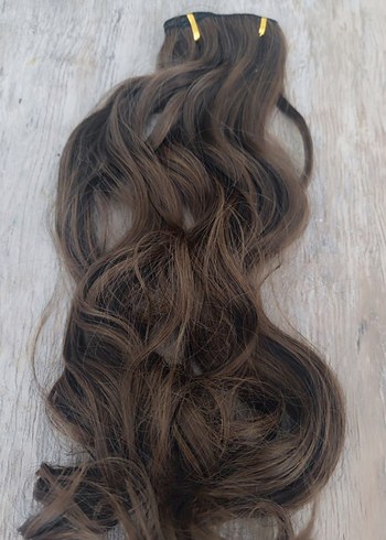 Kahverengi Elastik Dalgalı Saç , postiş , postit , takma saç - Görsel 6