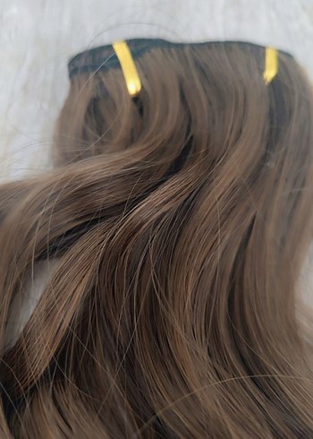 Kahverengi Elastik Dalgalı Saç , postiş , postit , takma saç - Görsel 5