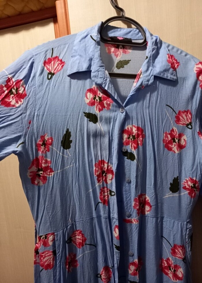 Uzun Kollu Viskon Yazlık Elbise  - Görsel 2