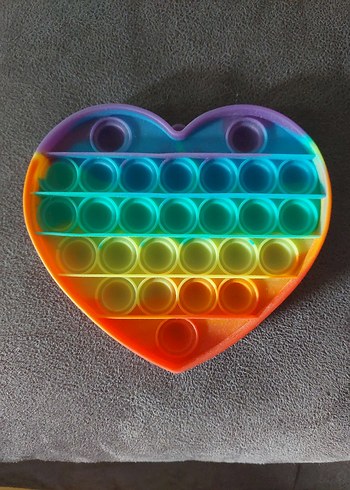 Renkli Kalp Şekilli Pop It Oyuncak - Görsel 2