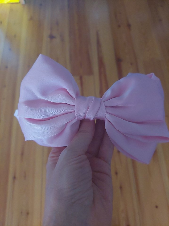 Pembe İpek Fiyonk Saç Aksesuarı - Görsel 2