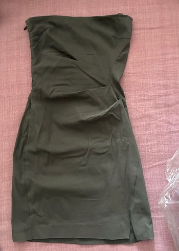 Bershka Gri Straplez Mini Elbise - Görsel 2