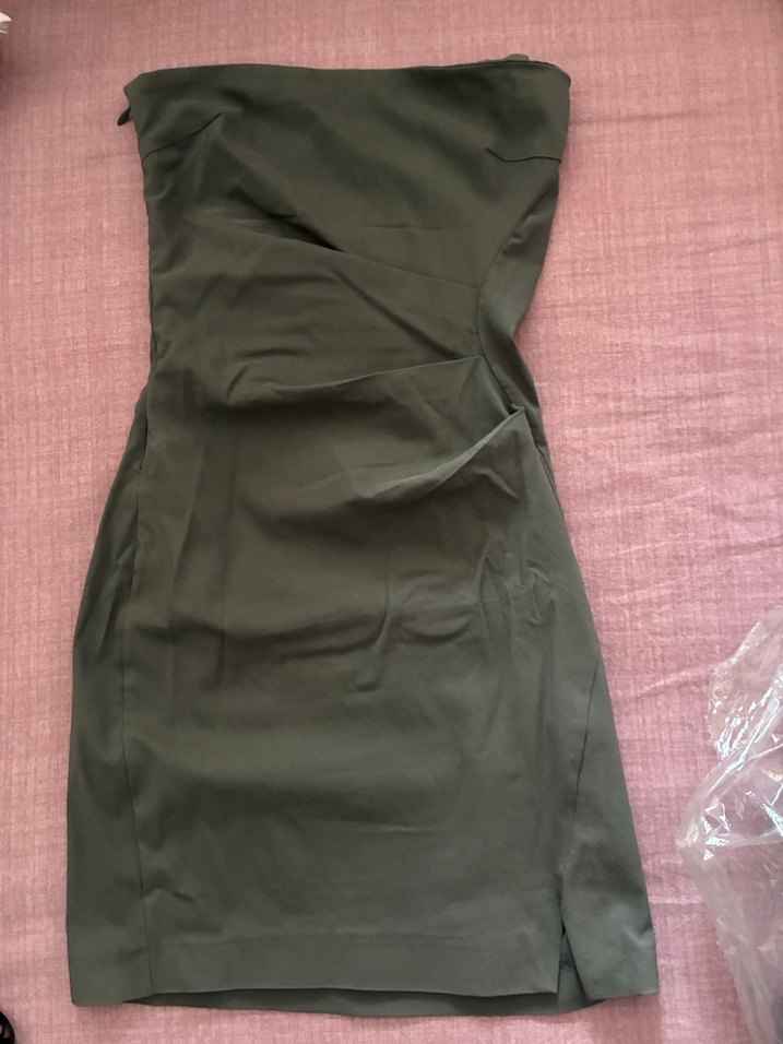 Bershka Gri Straplez Mini Elbise - Görsel 2